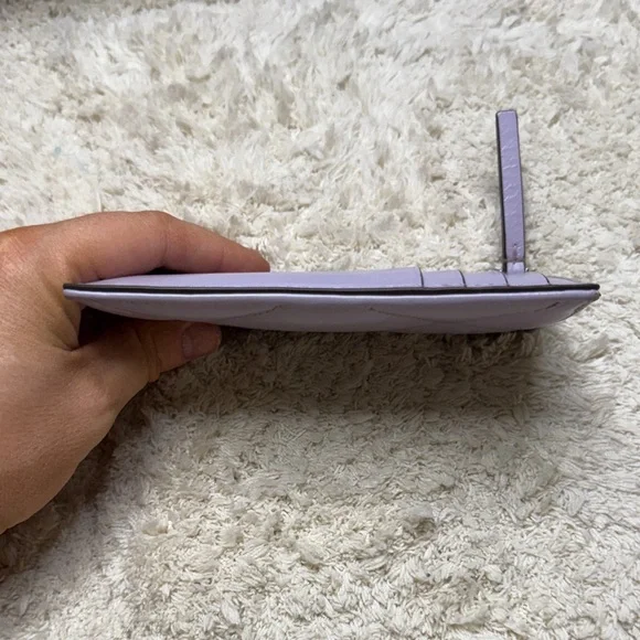 NWOT Tory Burch Lavender Kira Diamond Quilted Zip Card Pouch - Picture 5 of 7